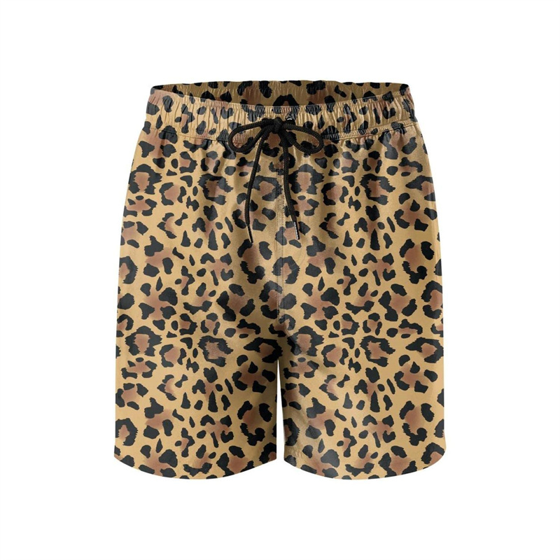 Trunks Board Surf - Fashion Leopard 3D Print Beach Shorts