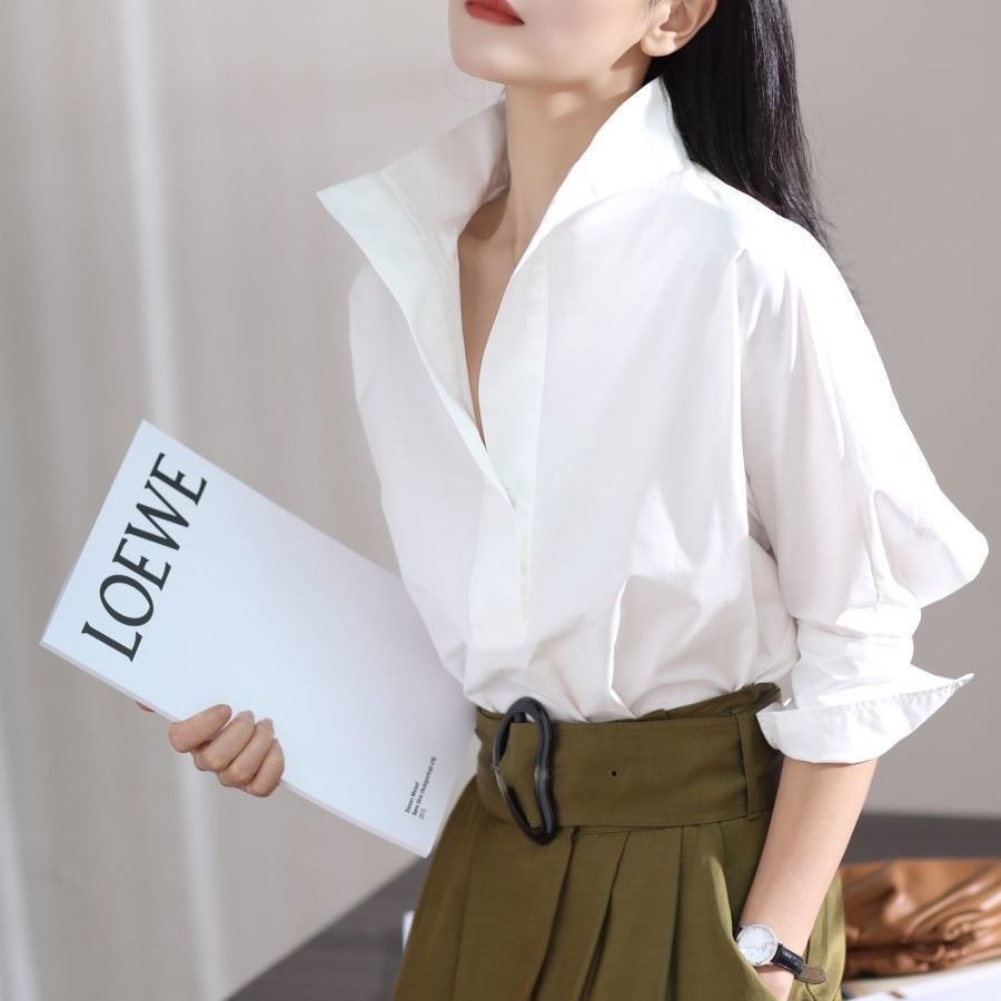 Shirt Camp Collar - Early Autumn 2023 Women's Loose Fit