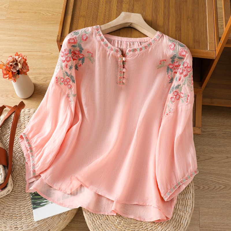 Chinese Style Women's Clothing - Linen Shirt Breathable recension och pris