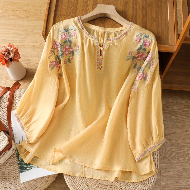 Chinese Style Women's Clothing - Linen Shirt Breathable recension och pris