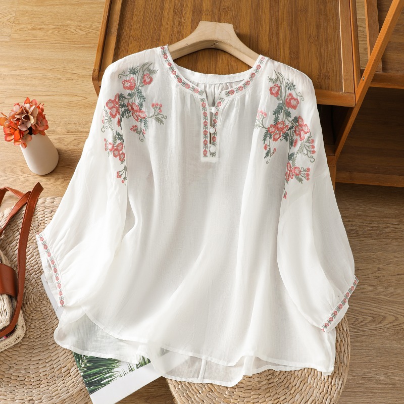 Chinese Style Women's Clothing - Linen Shirt Breathable recension och pris