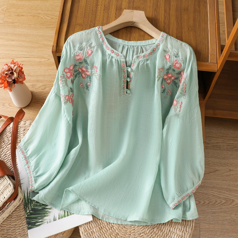 Chinese Style Women's Clothing - Linen Shirt Breathable recension och pris